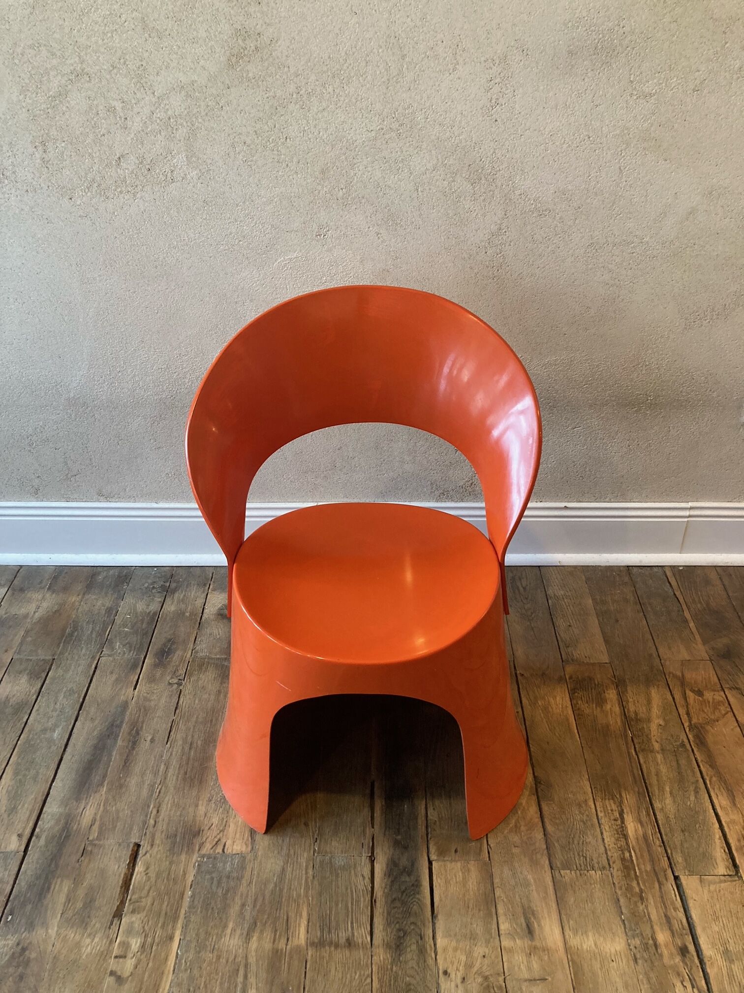 Nanna Ditzel, chair model OD 5301 in orange lacquered fiberglass