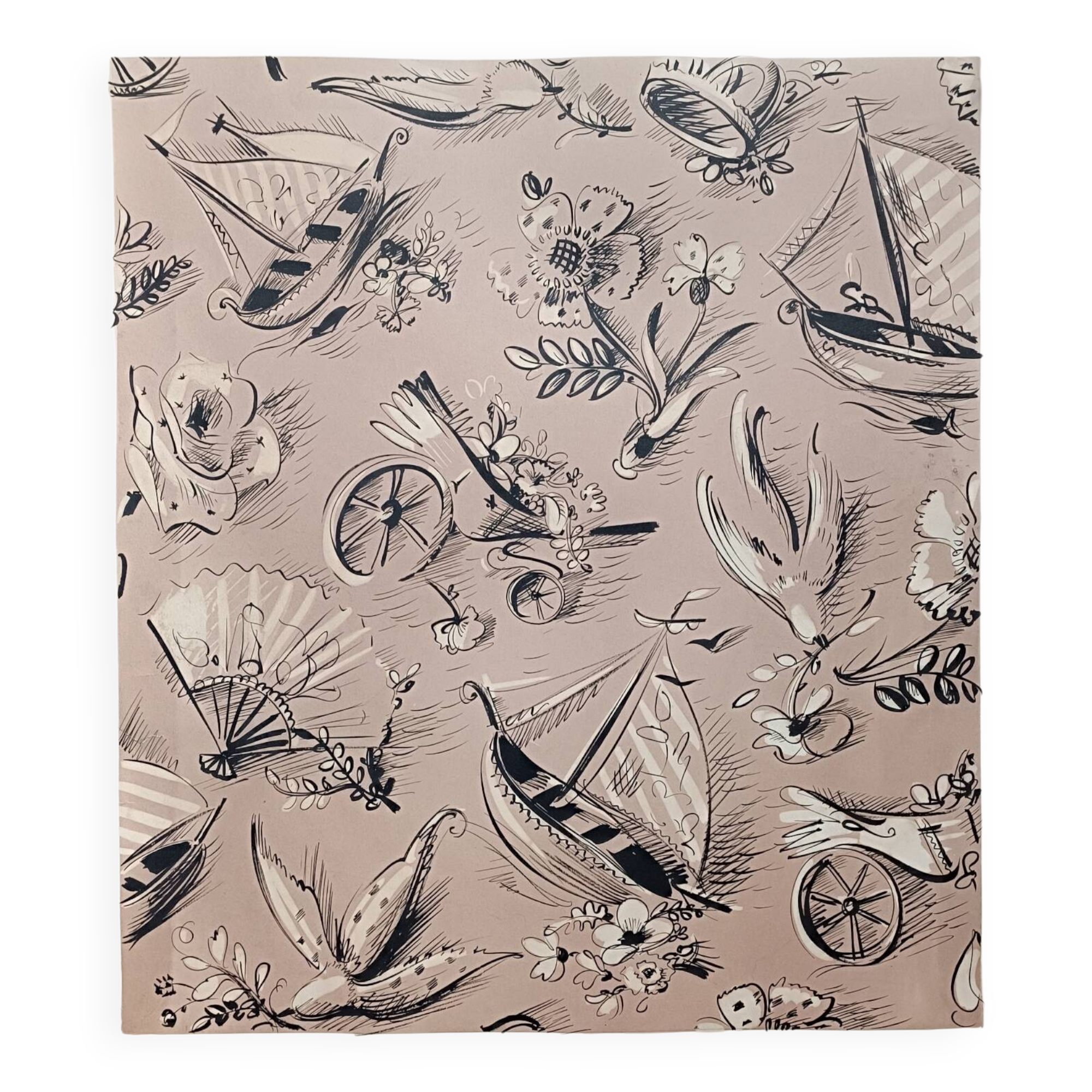 Vintage silk textile design