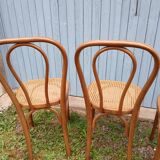 3 chaises de bistrot anciennes avec cannage