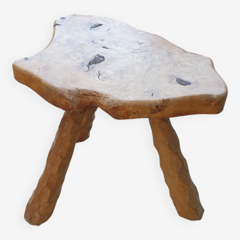 Solid olive tree seaside stool