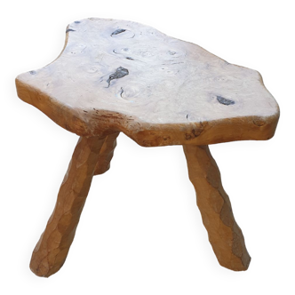 Solid olive tree seaside stool