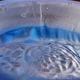 Pair of vases art deco glass blue pattern flower chrysanthemums