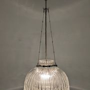 Italian XL dome pendant light in blown glass, 60s-70s