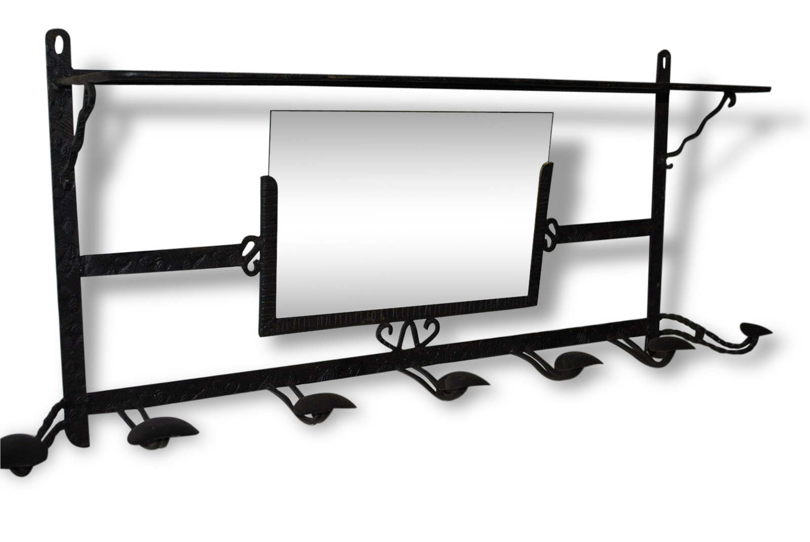 Cloakroom wall in wrought iron