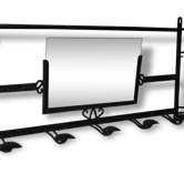 Cloakroom wall in wrought iron