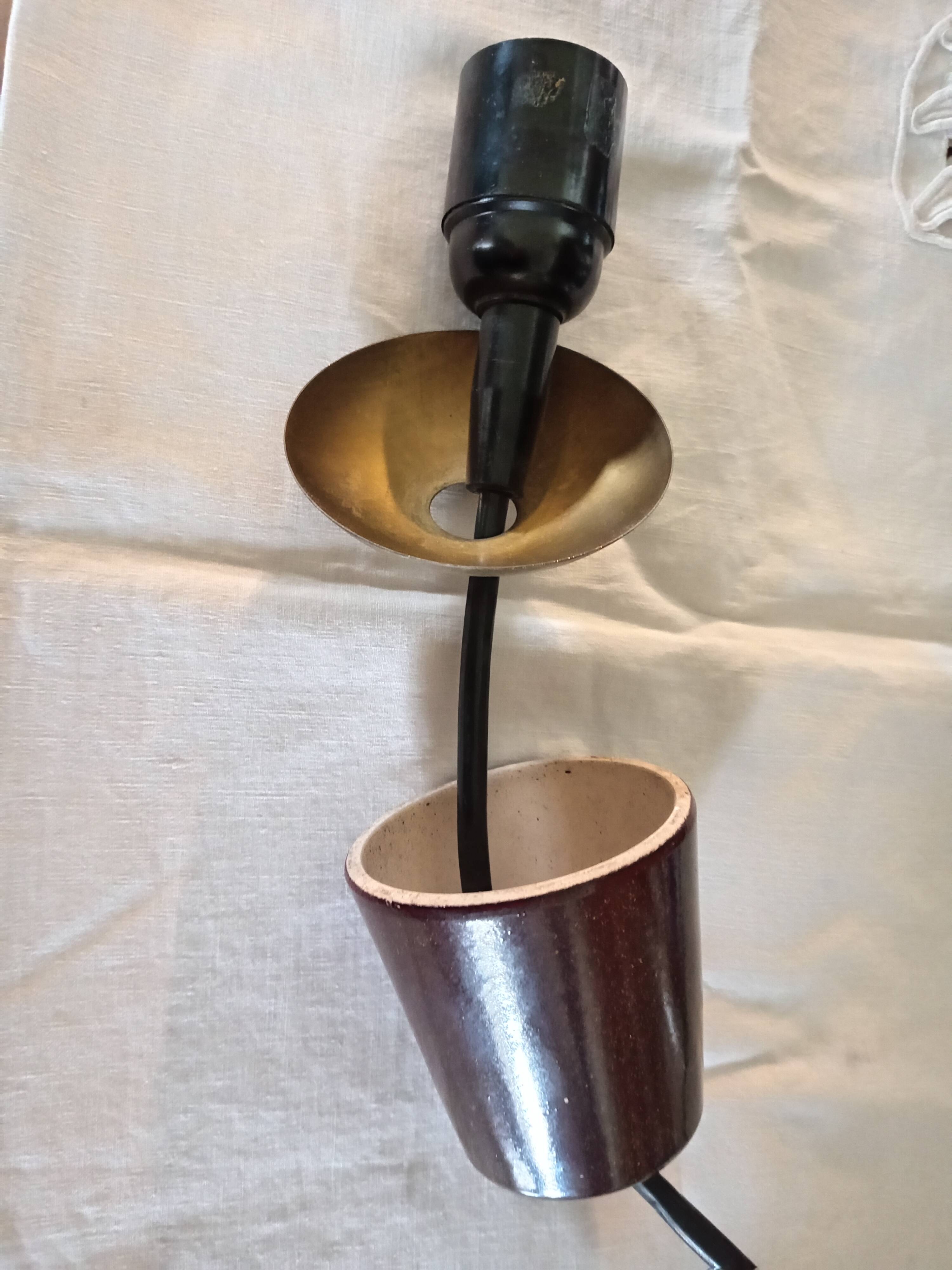 Vallauris style terracotta pendant light, 1970s