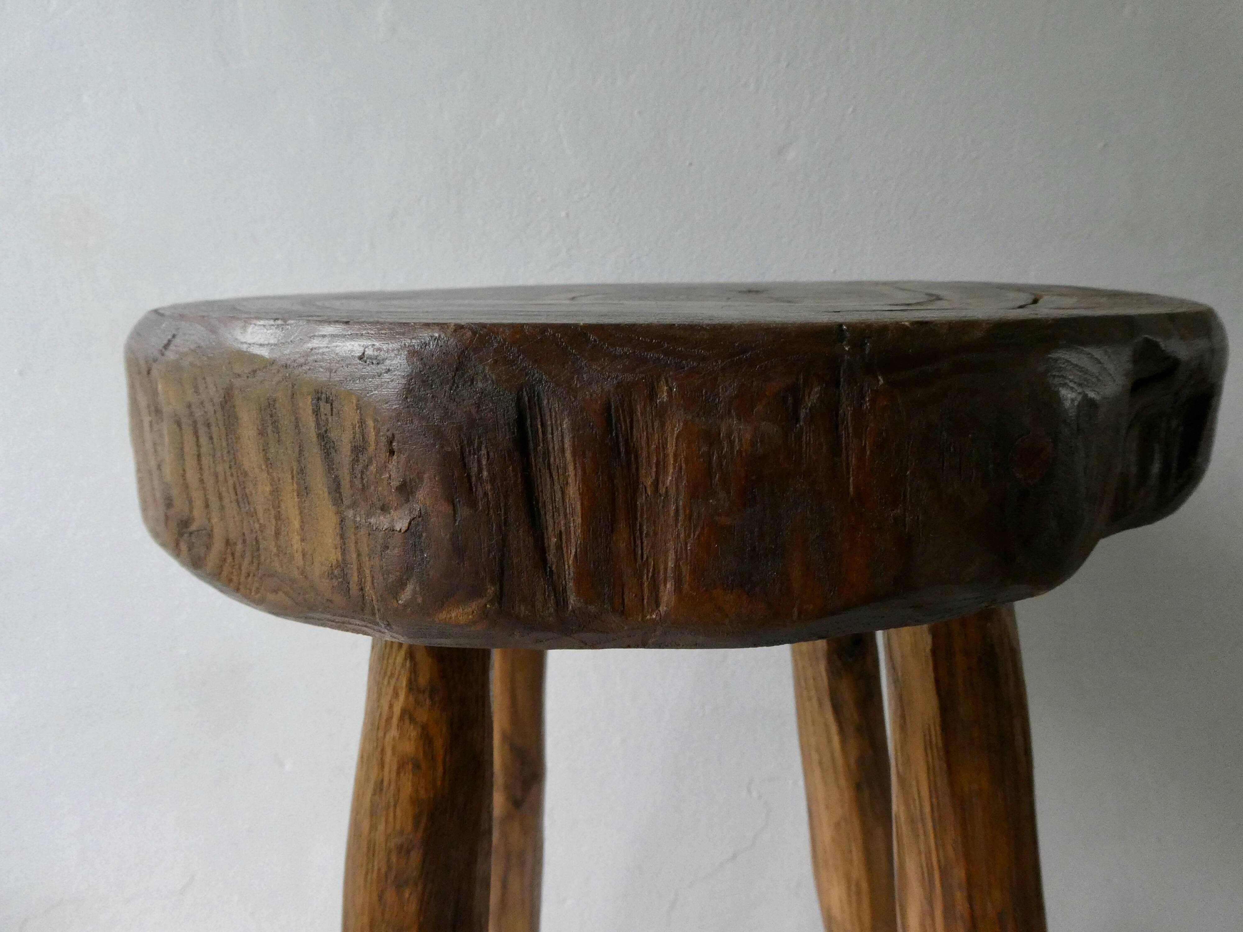 Stool in raw wood