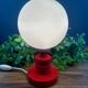 Vintage globe bedside lamp – red lacquered wooden base