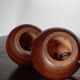Paire de lampes boules en bois vintage