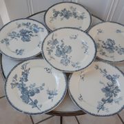Set of 6 flat plates Terre de Fer U&C Sarreguemines model "Groseilles" late nineteenth