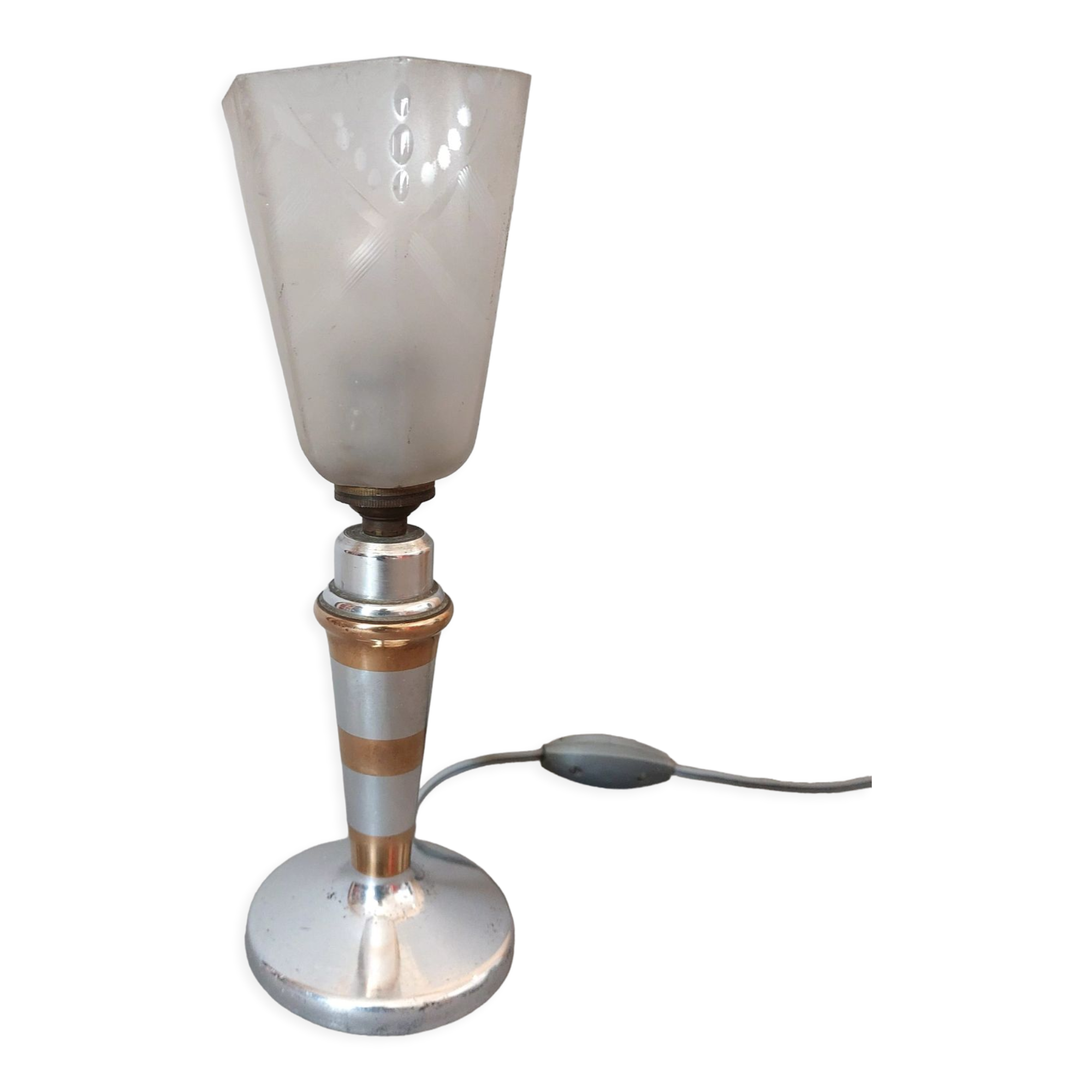 Bedside lamp in aluminum and brass 1930/1940
