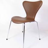 Series Seven Chair Model 3107 In Walnut Elegance Leather By Arne Jacobsen