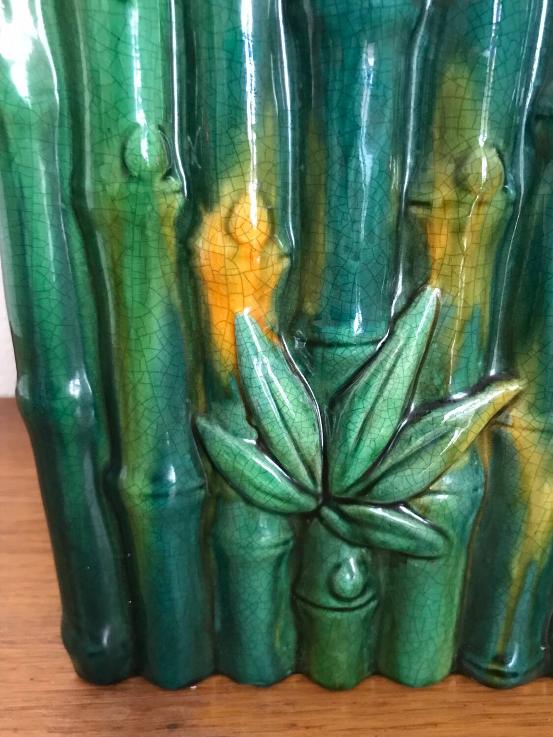 Orchies slip planter in vintage bamboo shape