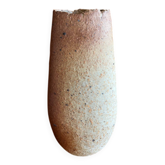 Jacques Lacheny, chamotte stoneware vase, brutalist, Puisaye