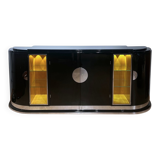 Large Art Deco Sideboard in Black Lacquer & Maple, France, 1930
