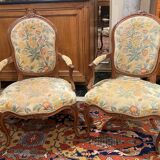 Pair of Louis XV period armchairs