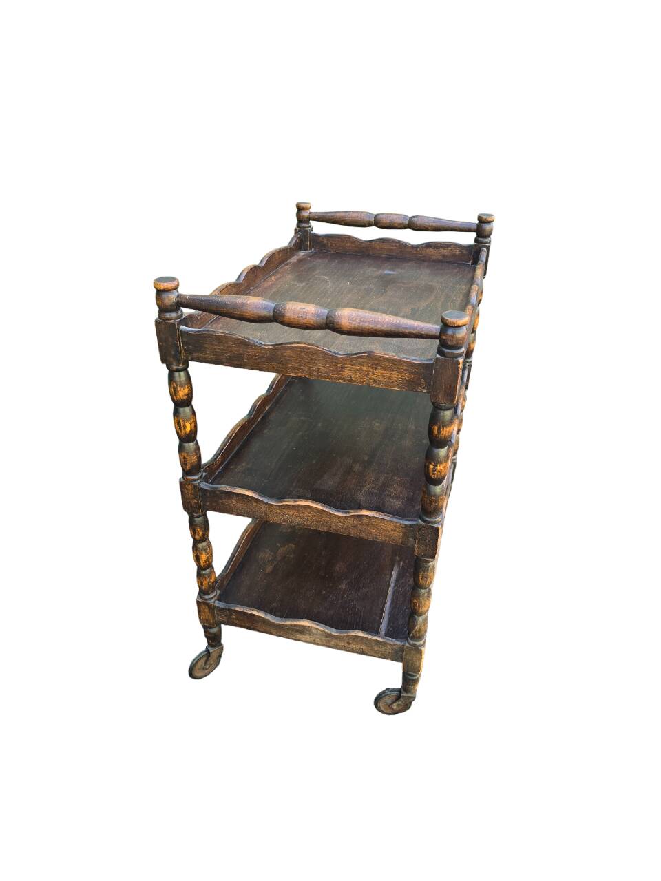 Old wooden serving trolley