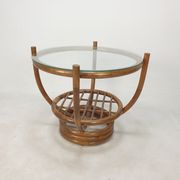 Table basse italienne en bambou, années 1980