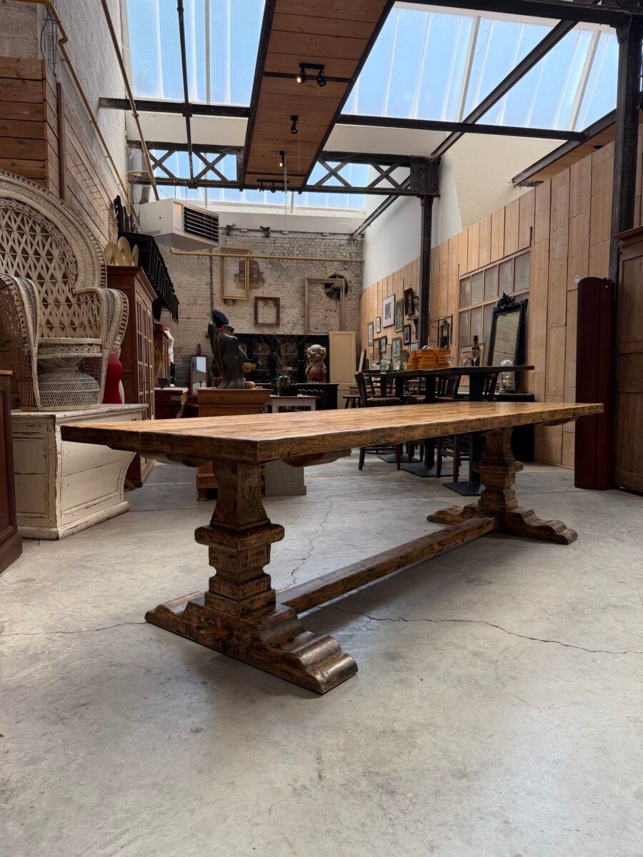 Large monastery-style table in aged fir.