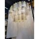 Contemporary Oval Champagne E Fumè “Tronchi” Murano Glass Chandelier