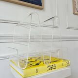 Vintage 70s Plexiglas magazine rack