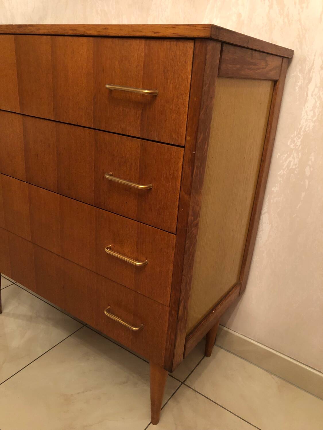 Scandinavian wooden chest of drawers from the 1960s