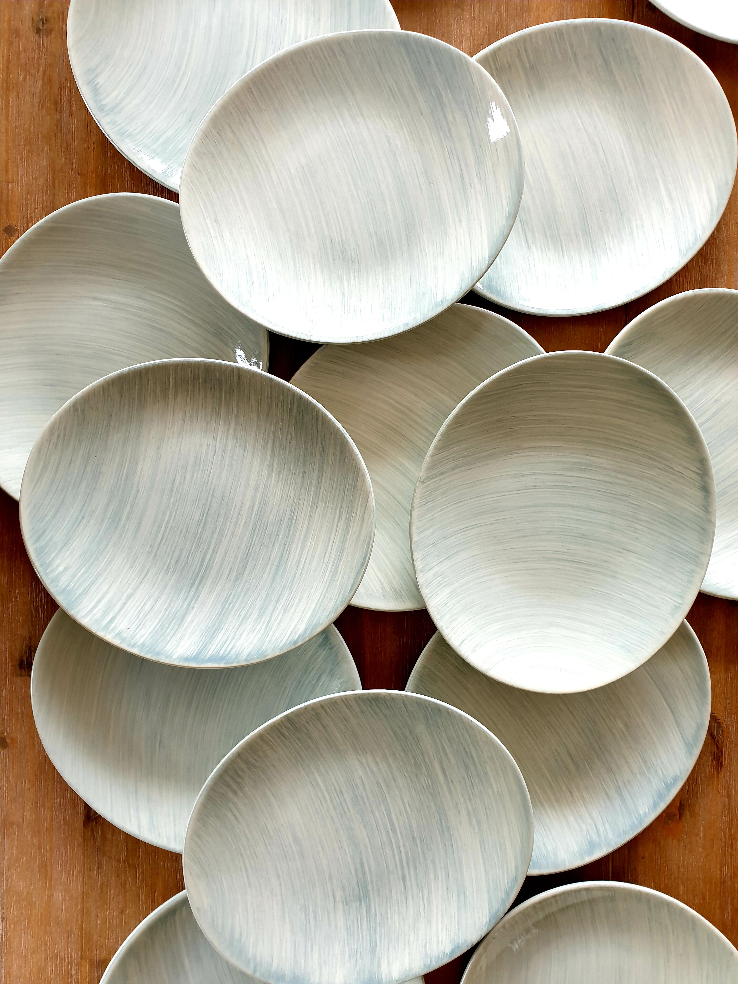 Large suite of 15 Oval Plates Les Salins 50's
