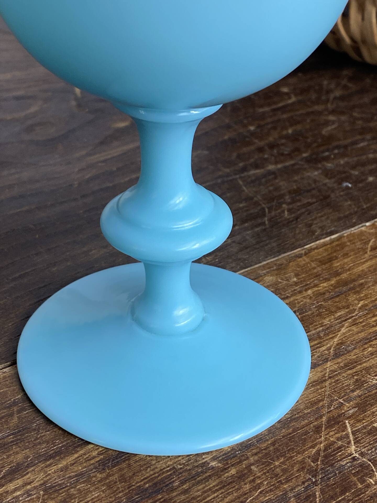 Blue opaline glass goblet from Portieux