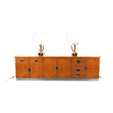 Vintage Italian burl wood credenza, 1970s