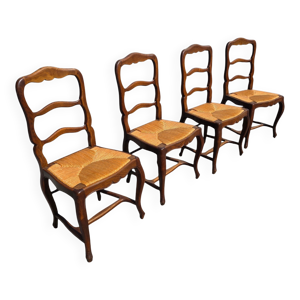 4 chaises style Louis - massif