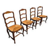 4 Louis XV style chairs in solid oak