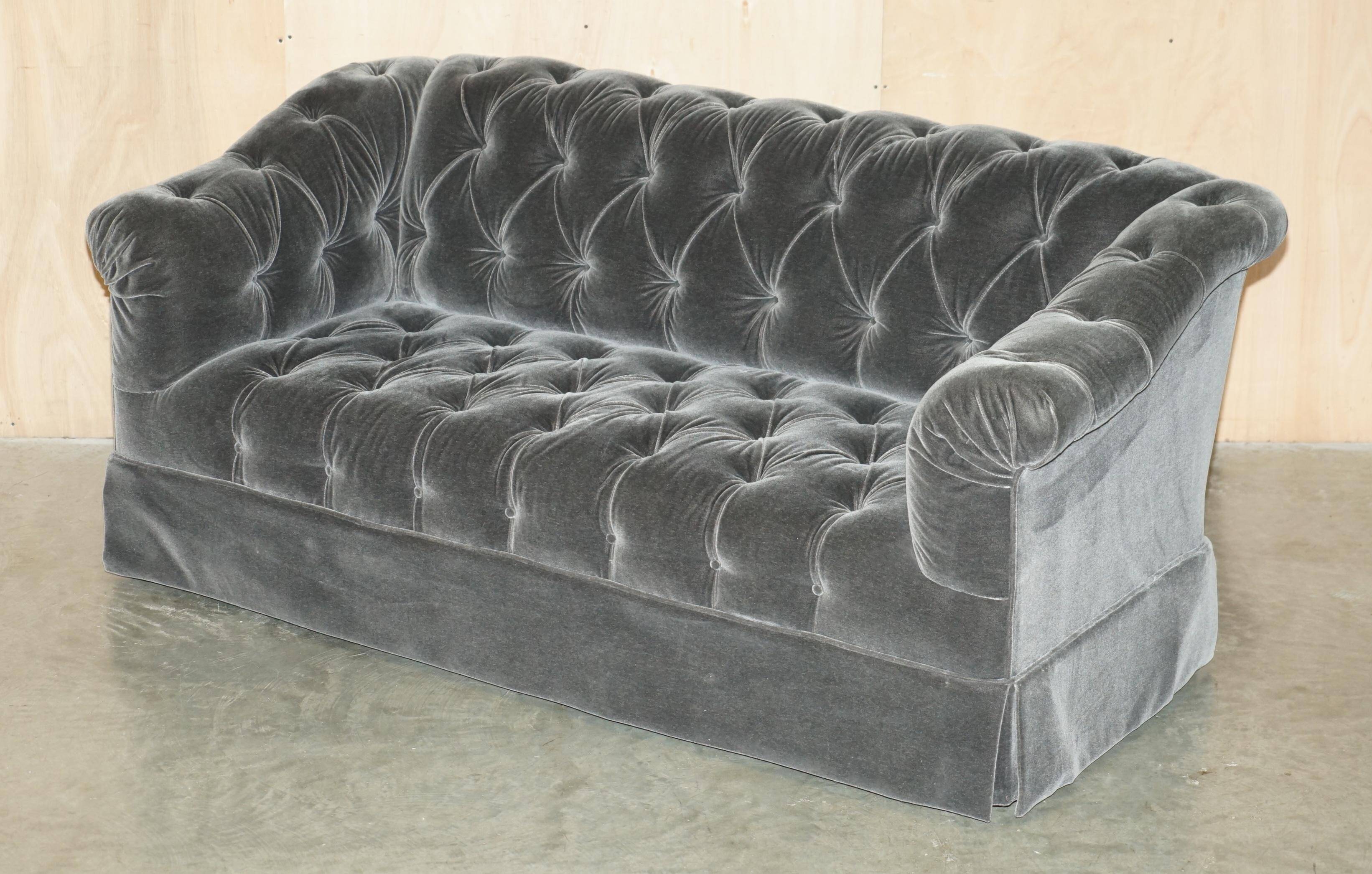 Pair of Chesterfield sofas in mohair velvet Somerville George Smith