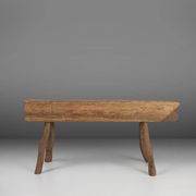 Rustic Tree Trunk Bench, France 1850s
