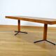 Grande Table Basse en Noyer & Pieds Métal Vintage 1960