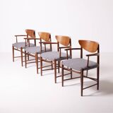 Set of 4 armchairs by Peter Hvidt & Orla Mølgaard-Nielsen for Søborg Møbelf