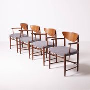 Ensemble de 4 fauteuils par Peter Hvidt et Orla Mølgaard-Nielsen pour Søborg Møbelf