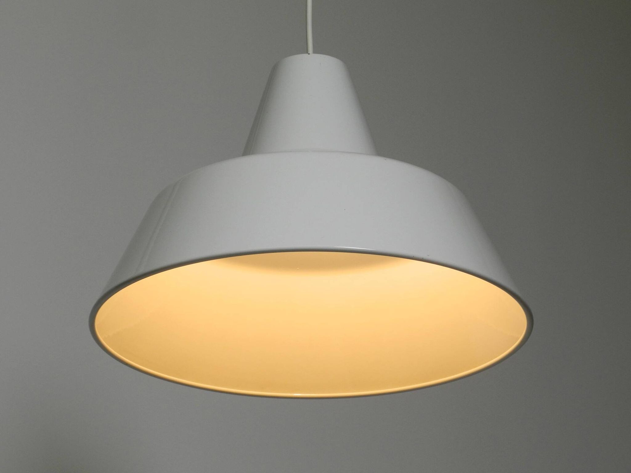 Two 50s metal enamel ceiling lamps by Axel Wedel Madsen for Louis Poulsen
