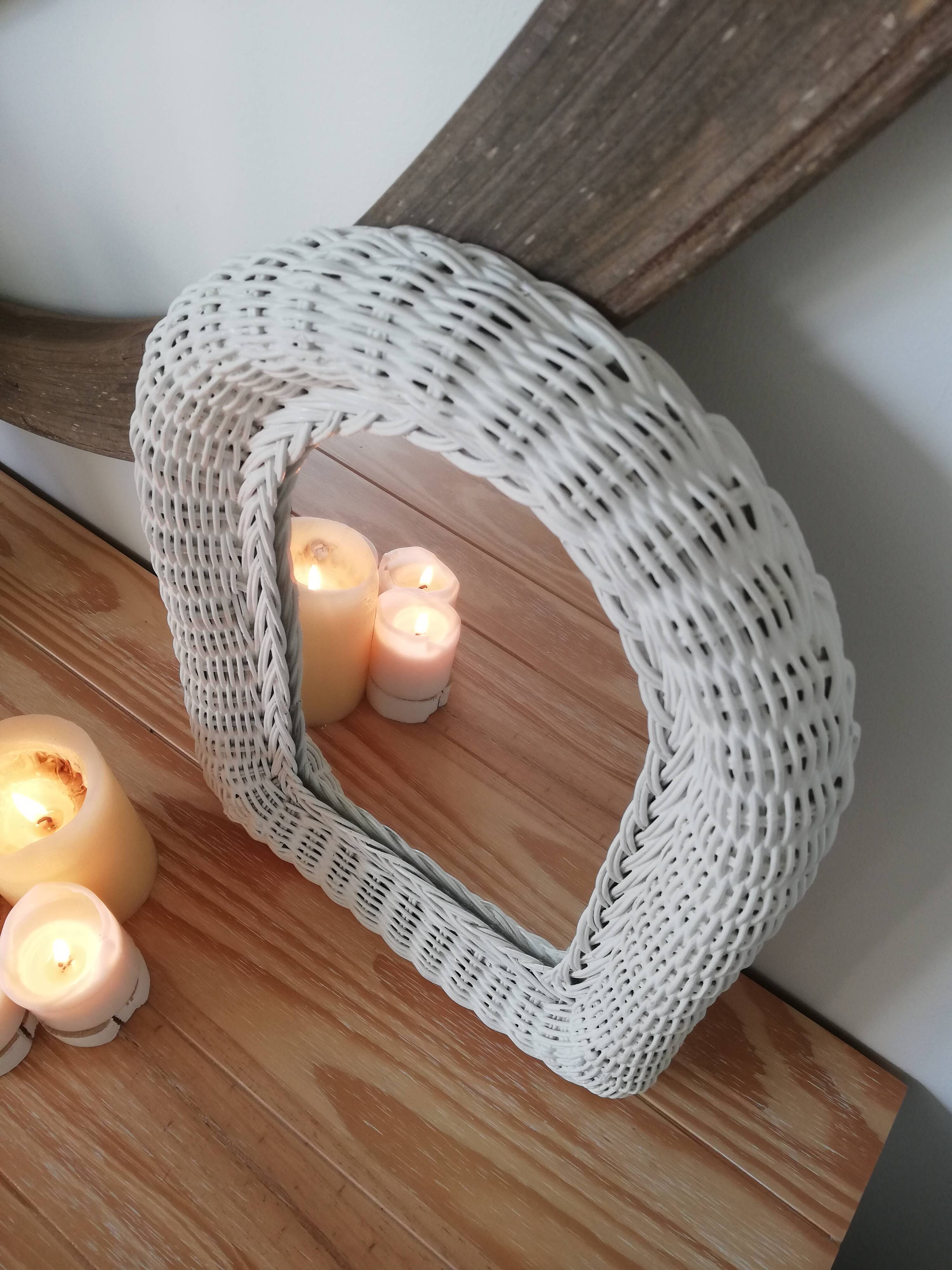 Vintage wicker mirror