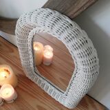 Vintage wicker mirror