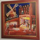 Signed painting of the Moulin Rouge