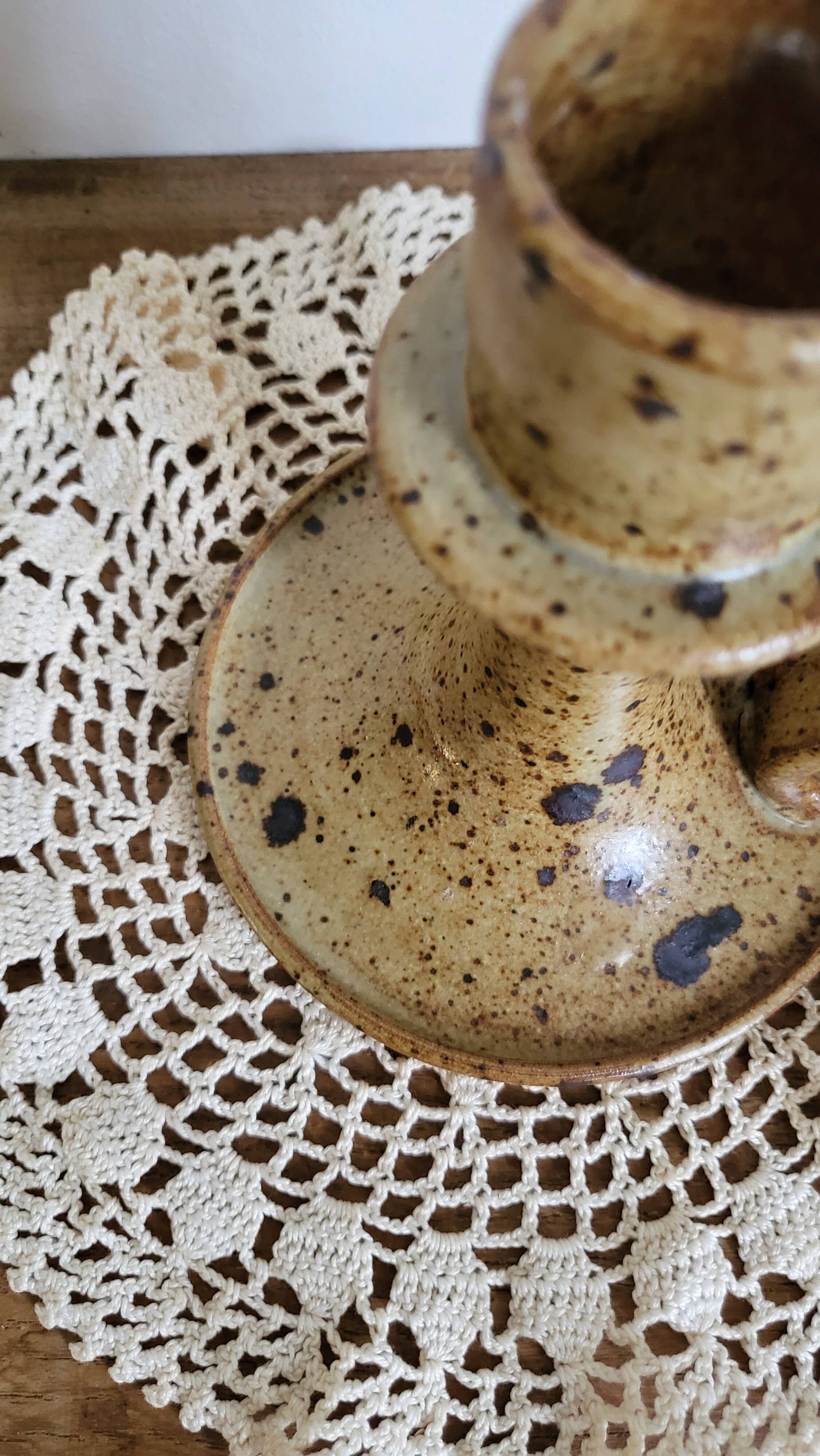 speckled sandstone candle holder