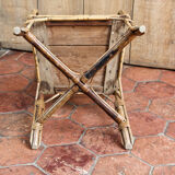 Asymmetrical rattan armchair