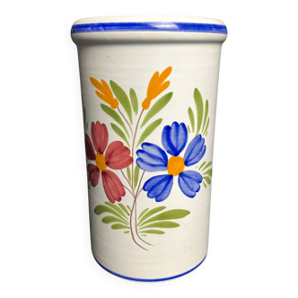 Malicorne, vase rafraichissoir faïence polychrome XXème