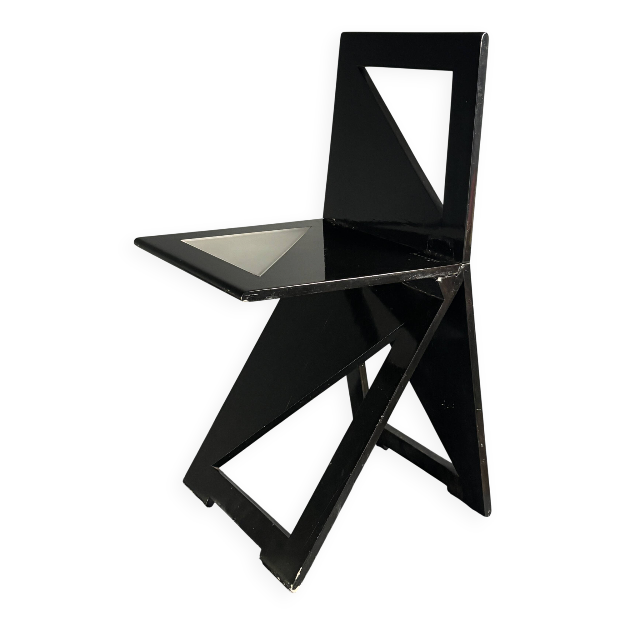 Dutch post modern foldable side chair, Eindhoven Design Academy, 1980s