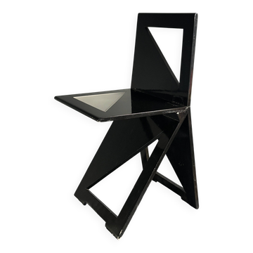 Dutch post modern foldable side chair, Eindhoven Design Academy, 1980s