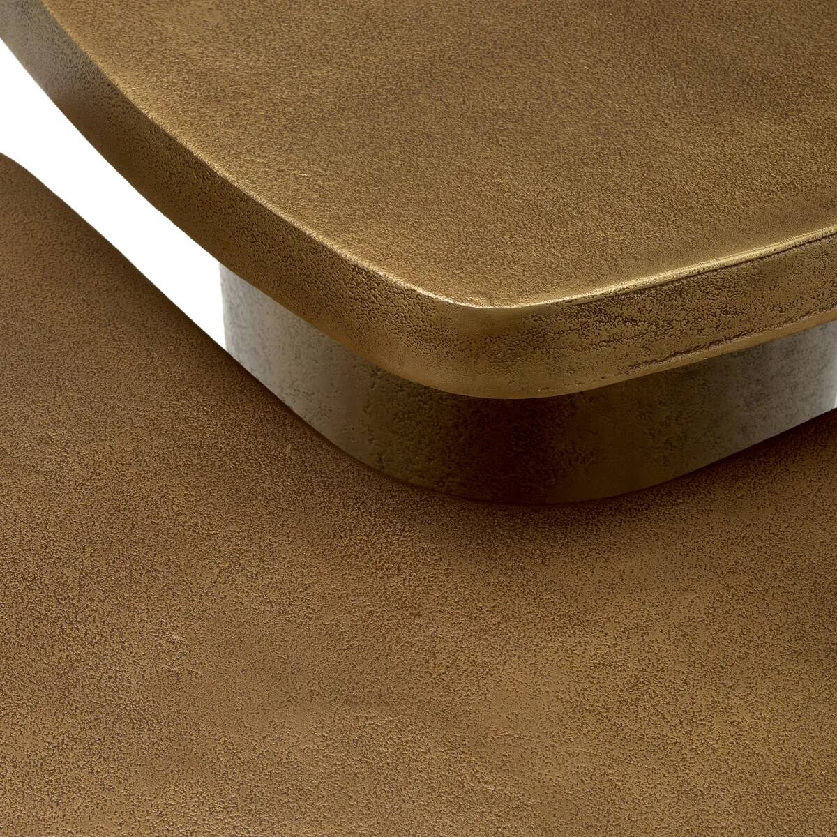 Set of 2 coffee tables, vintage brass finish, timeless character.