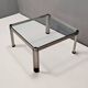 Osvaldo Borsani for Tecno, Steel and Thick Crystal Coffee Table Mod. T113