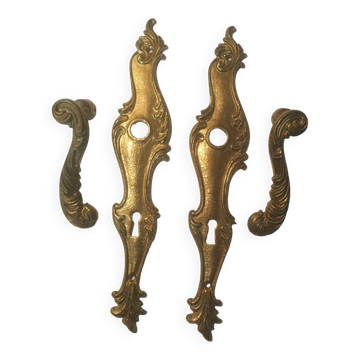 Louis xv style brass crutches and plaques