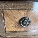 Louis XVI chest of drawers in marquetry with marble top