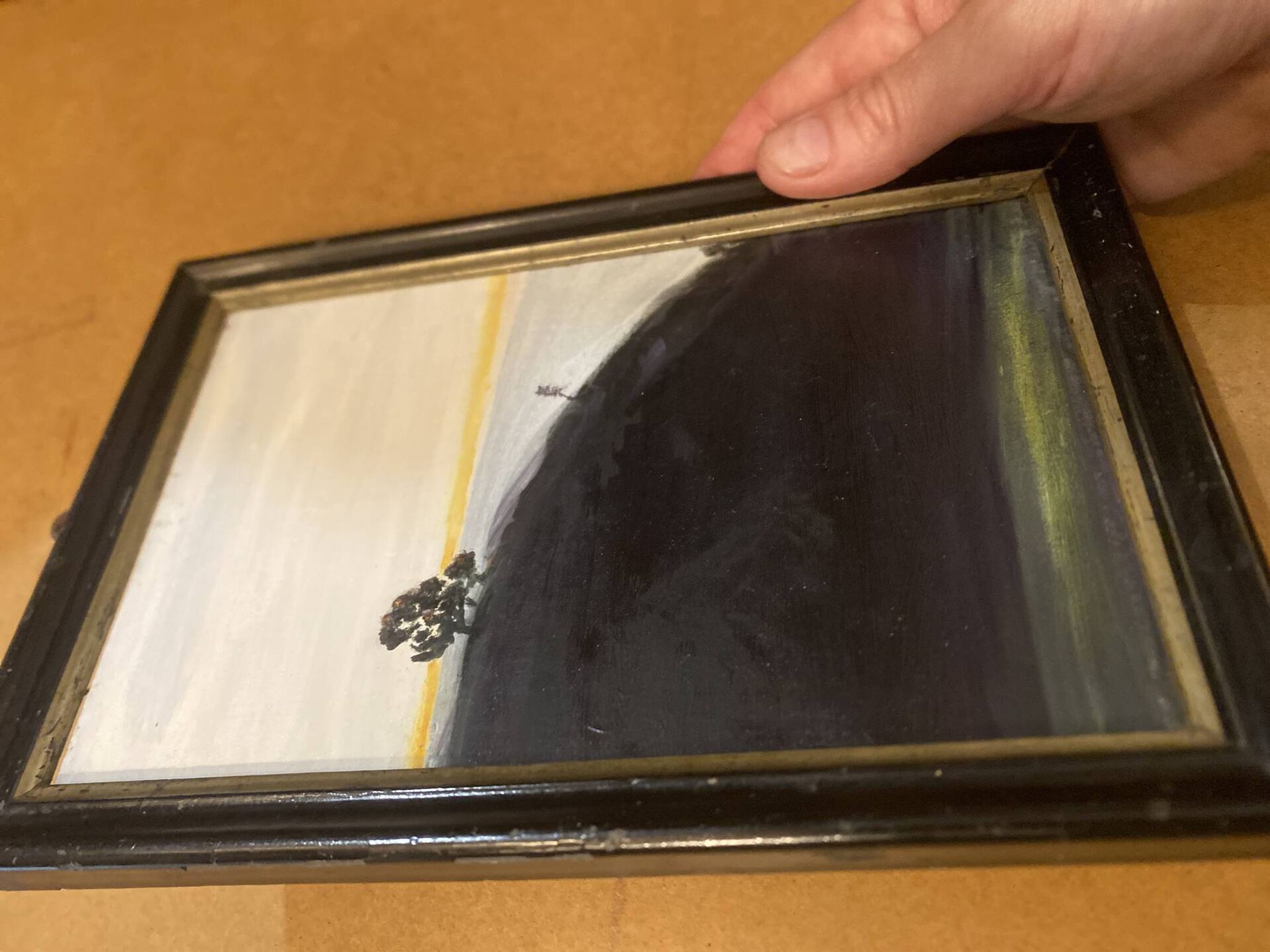 Oil painting - trees on the hill
